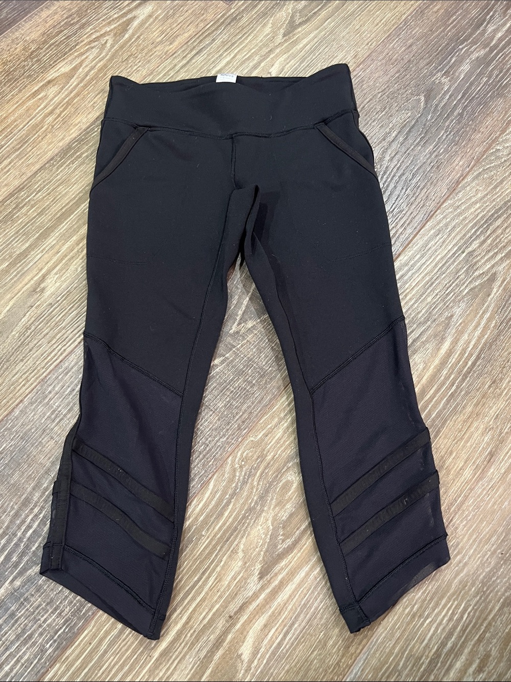 Ivivva Kid’s Black Mesh-Panel Cropped Leggings